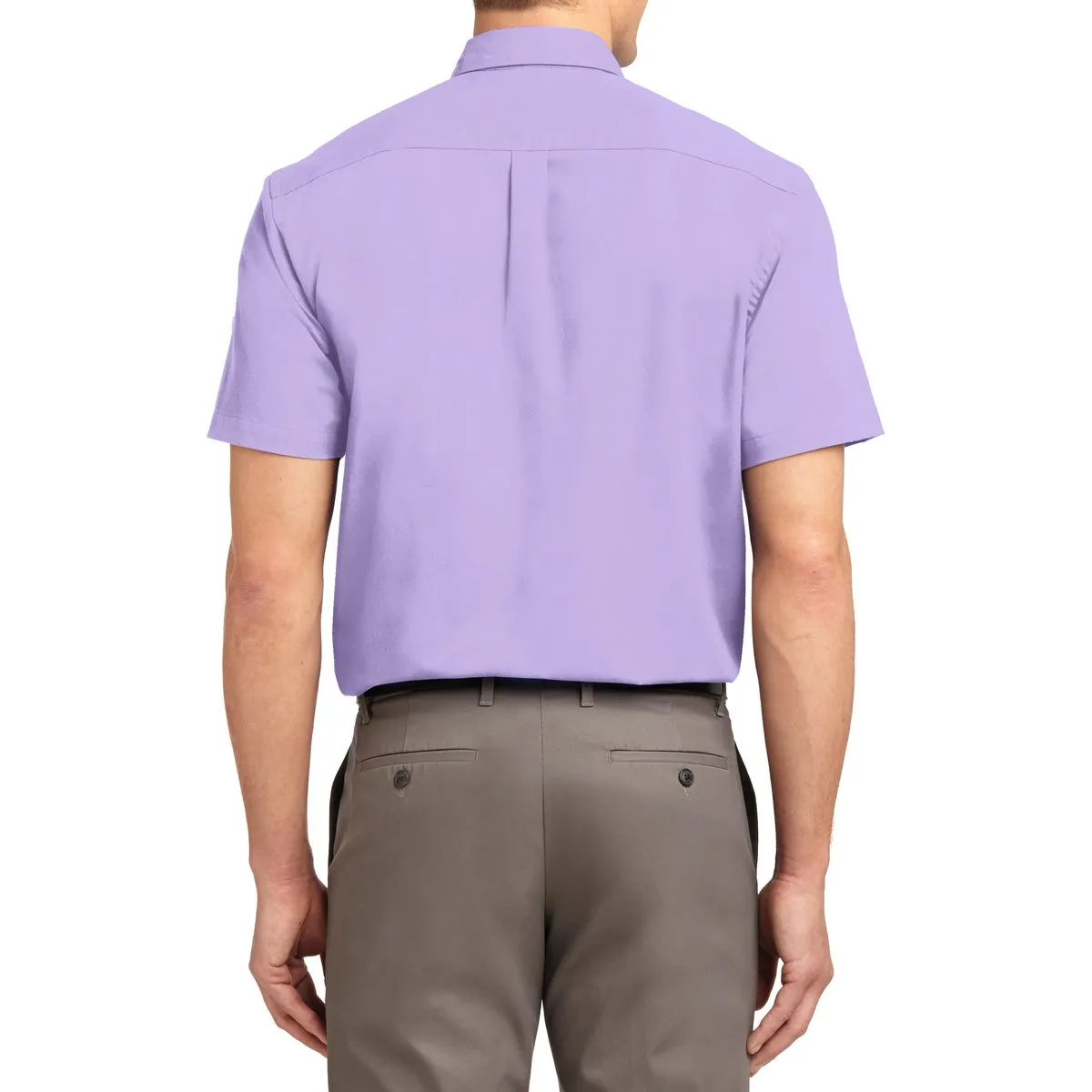 Men's Short Sleeve Wrinkle Resistance Easy Care Button Down Collar Shirt