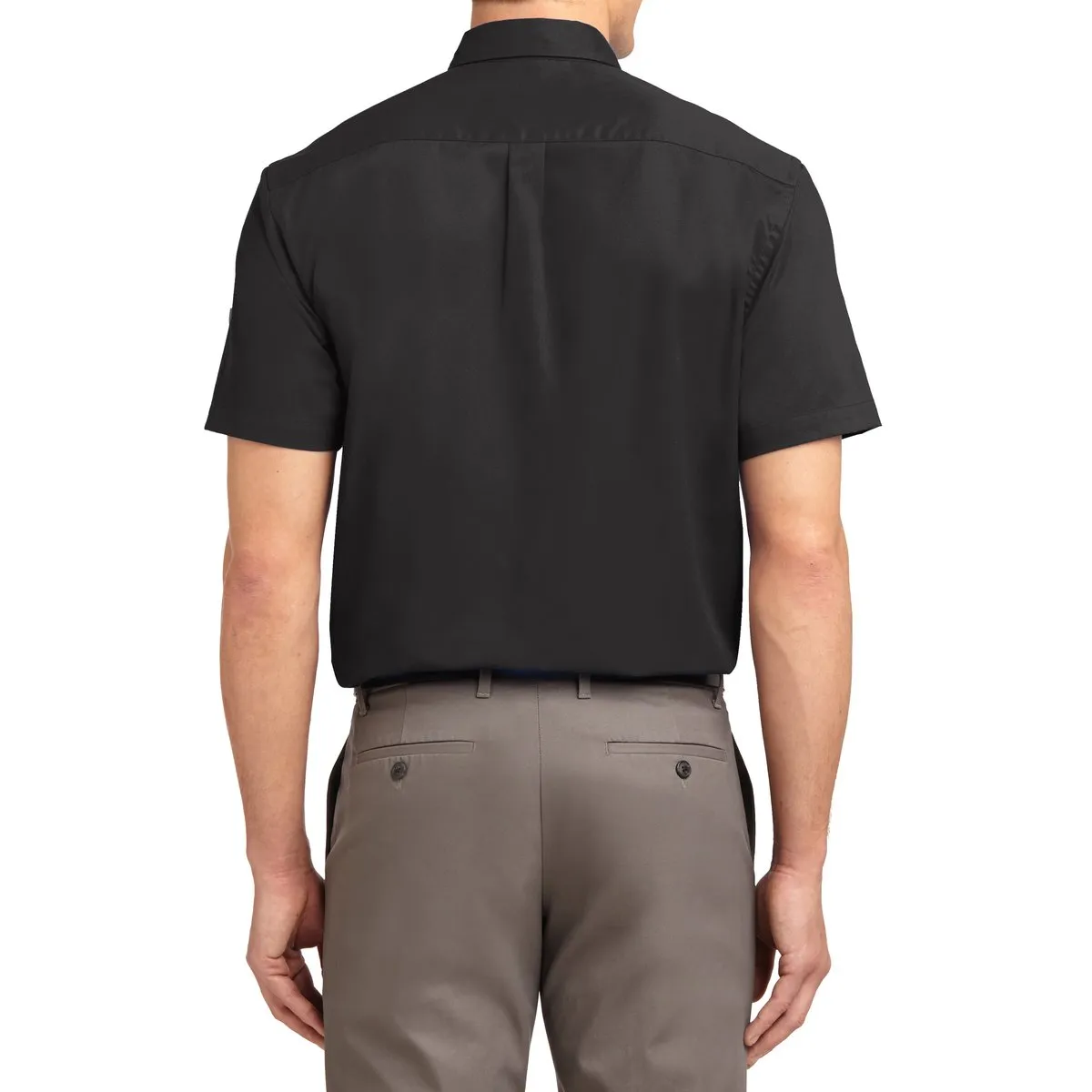 Men's Short Sleeve Wrinkle Resistance Easy Care Button Down Collar Shirt