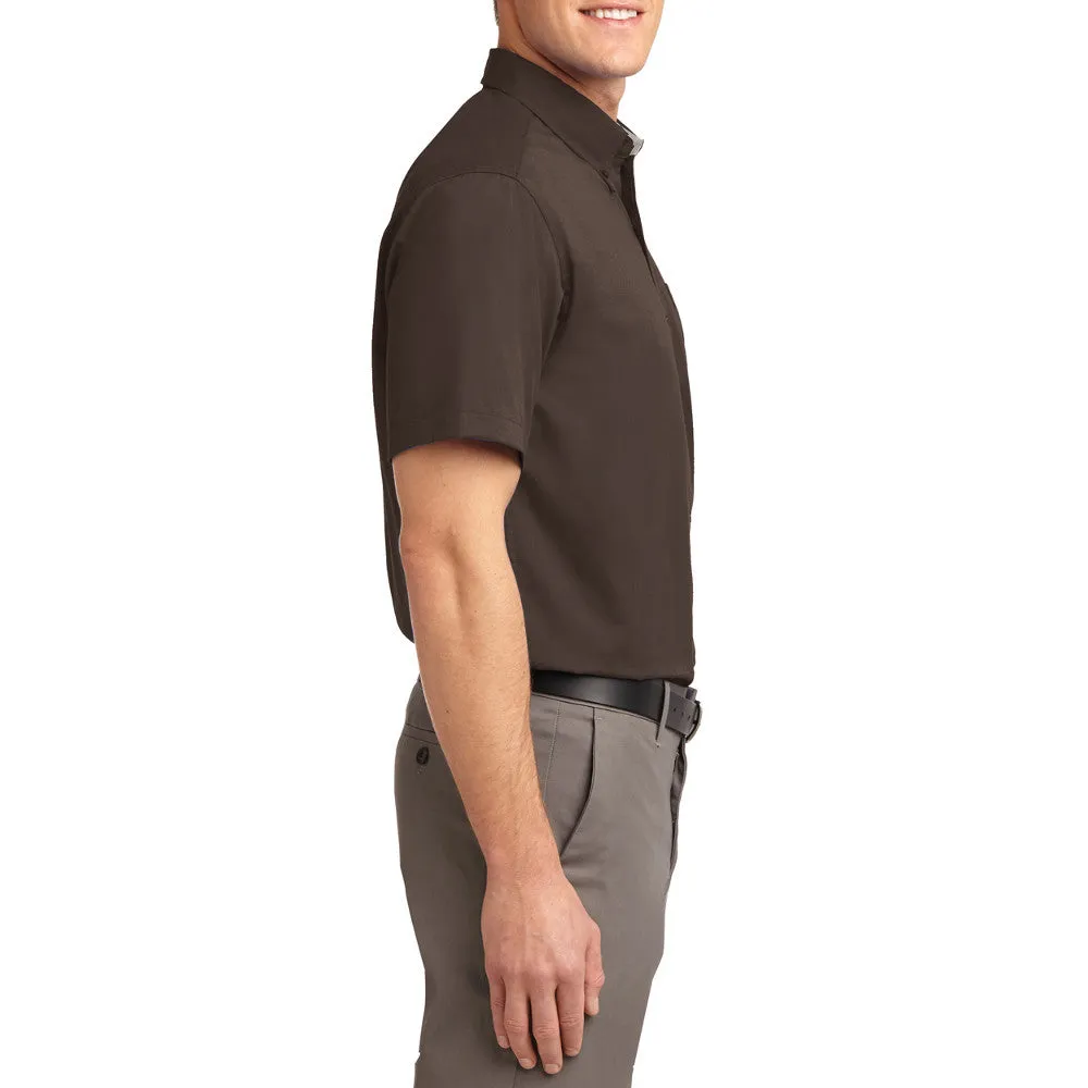 Men's Short Sleeve Wrinkle Resistance Easy Care Button Down Collar Shirt
