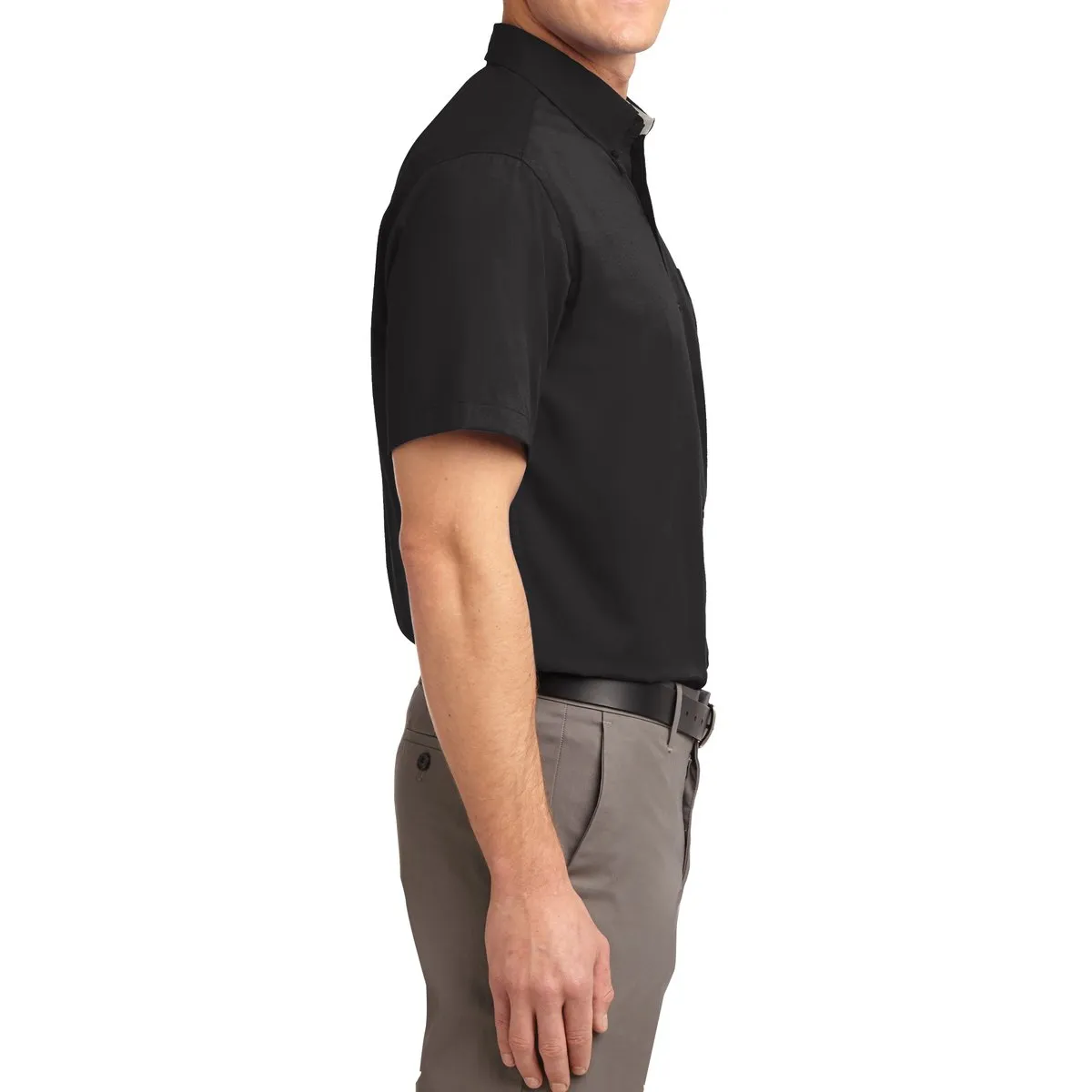 Men's Short Sleeve Wrinkle Resistance Easy Care Button Down Collar Shirt