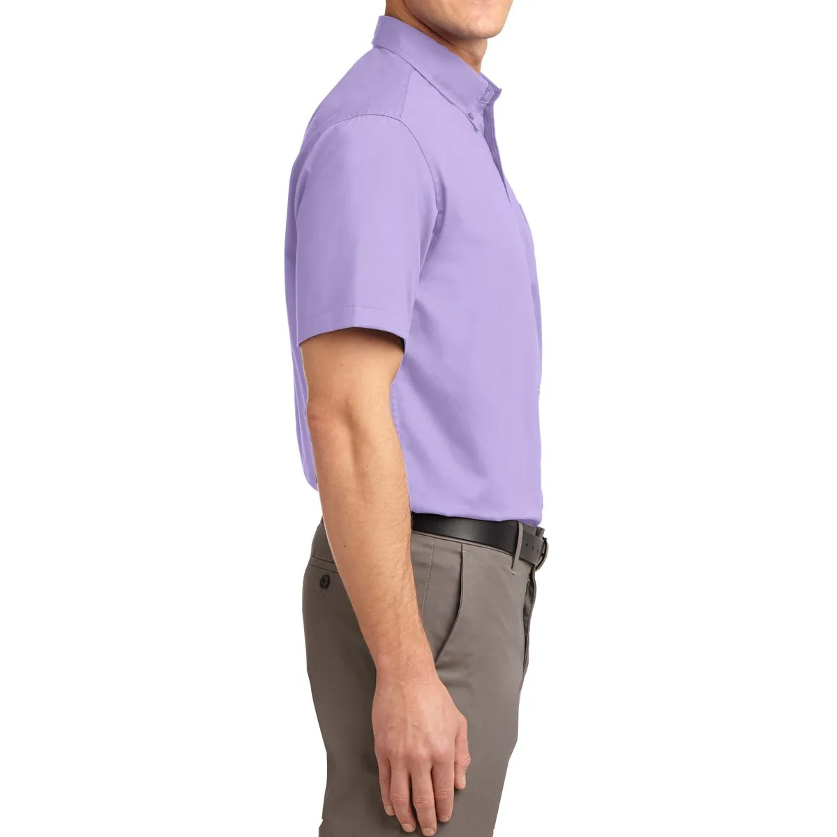 Men's Short Sleeve Wrinkle Resistance Easy Care Button Down Collar Shirt