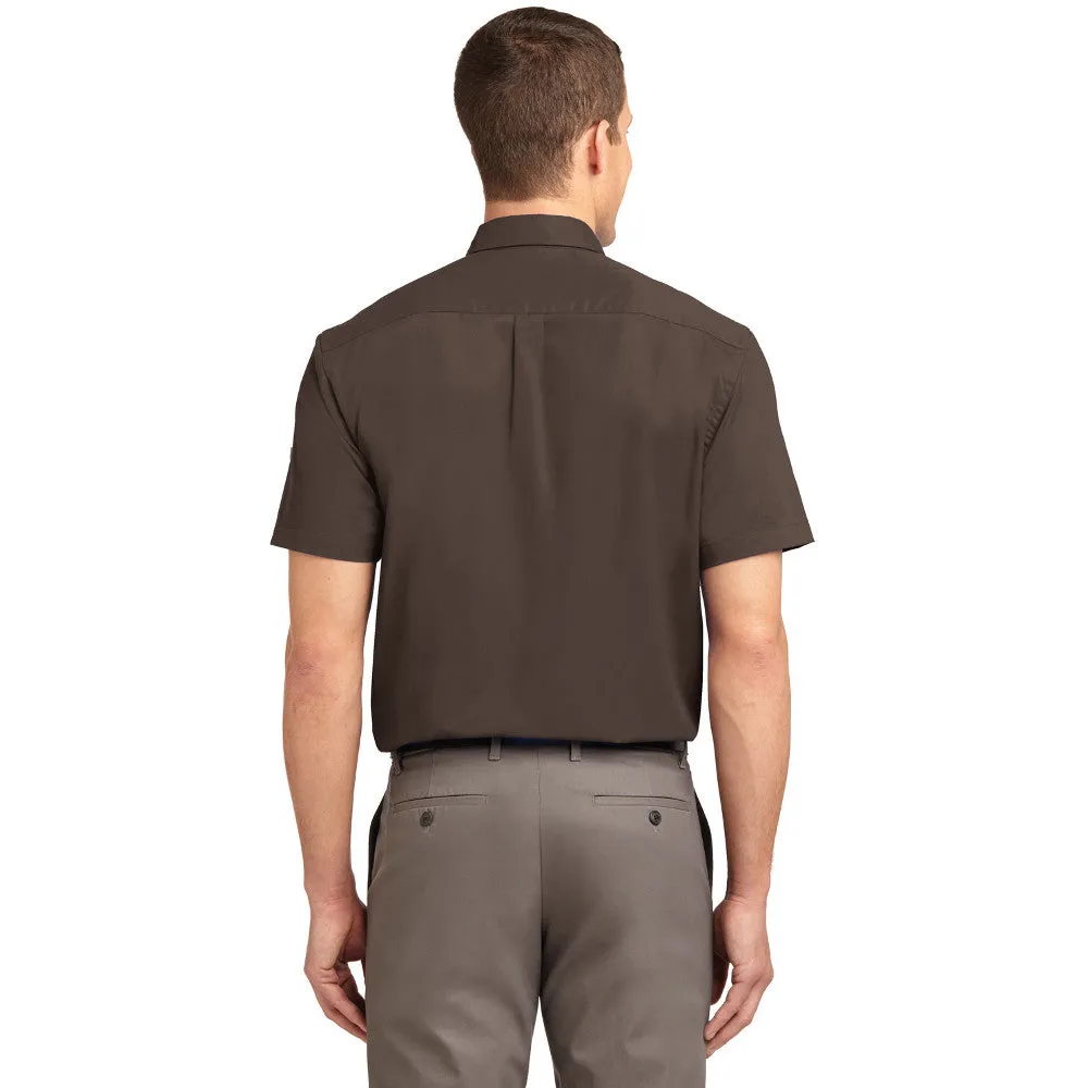 Men's Short Sleeve Wrinkle Resistance Easy Care Button Down Collar Shirt