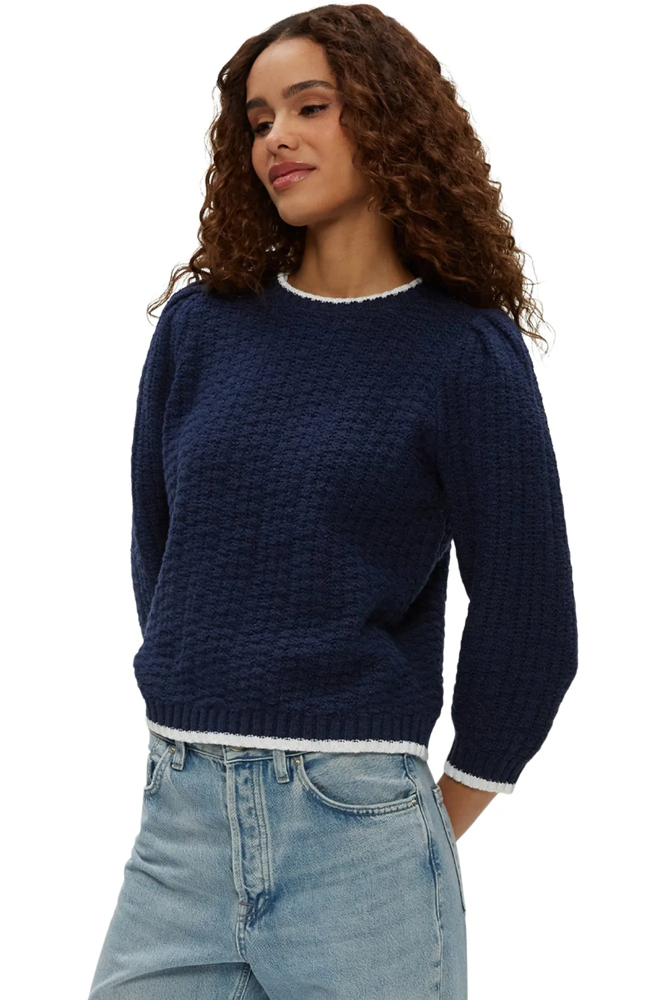 Michael Stars Leonora Puff Sleeve Sweater
 in Nocturnal