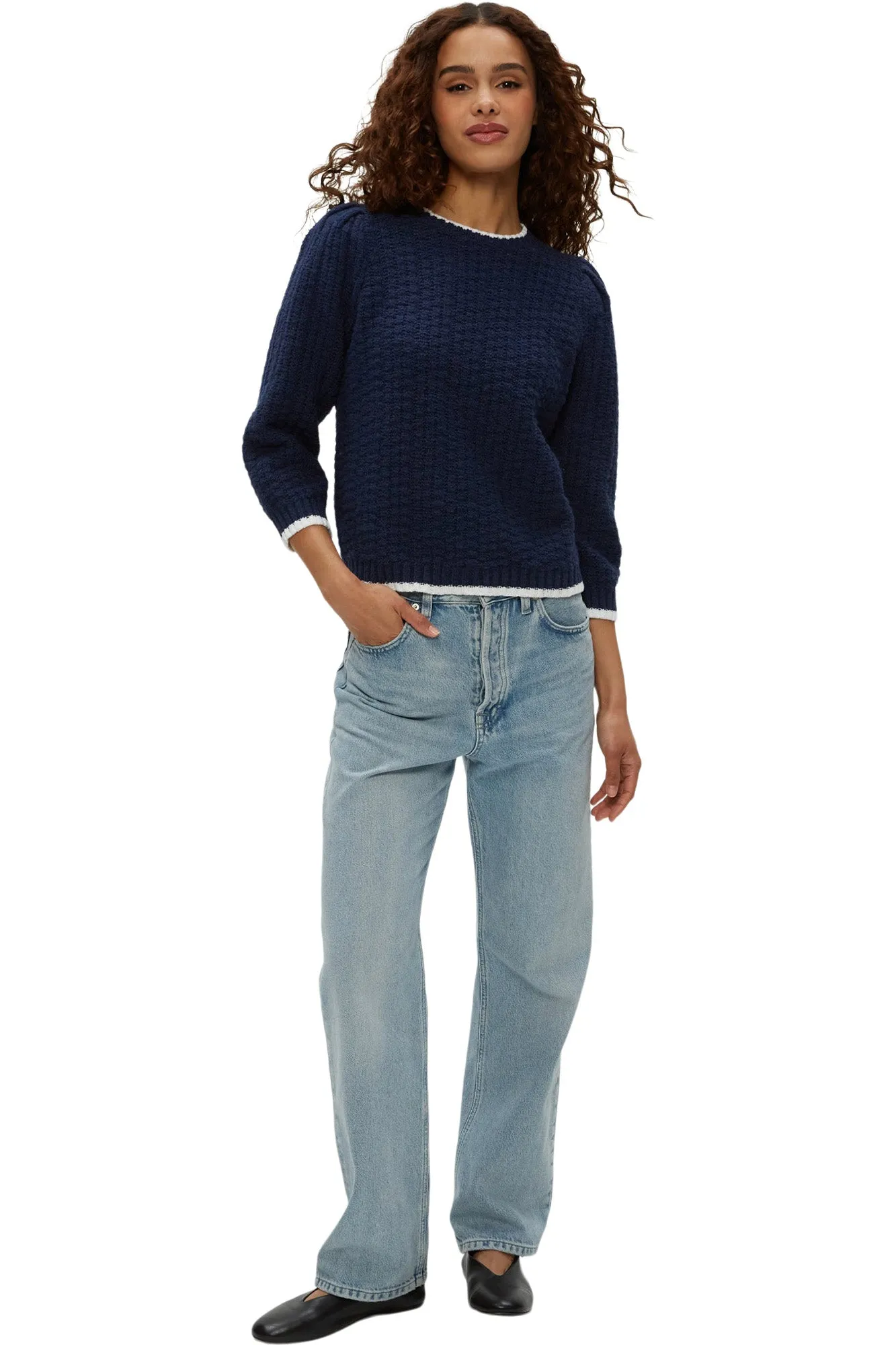 Michael Stars Leonora Puff Sleeve Sweater
 in Nocturnal