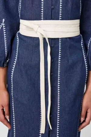 Milton Leather Belt in Ivory