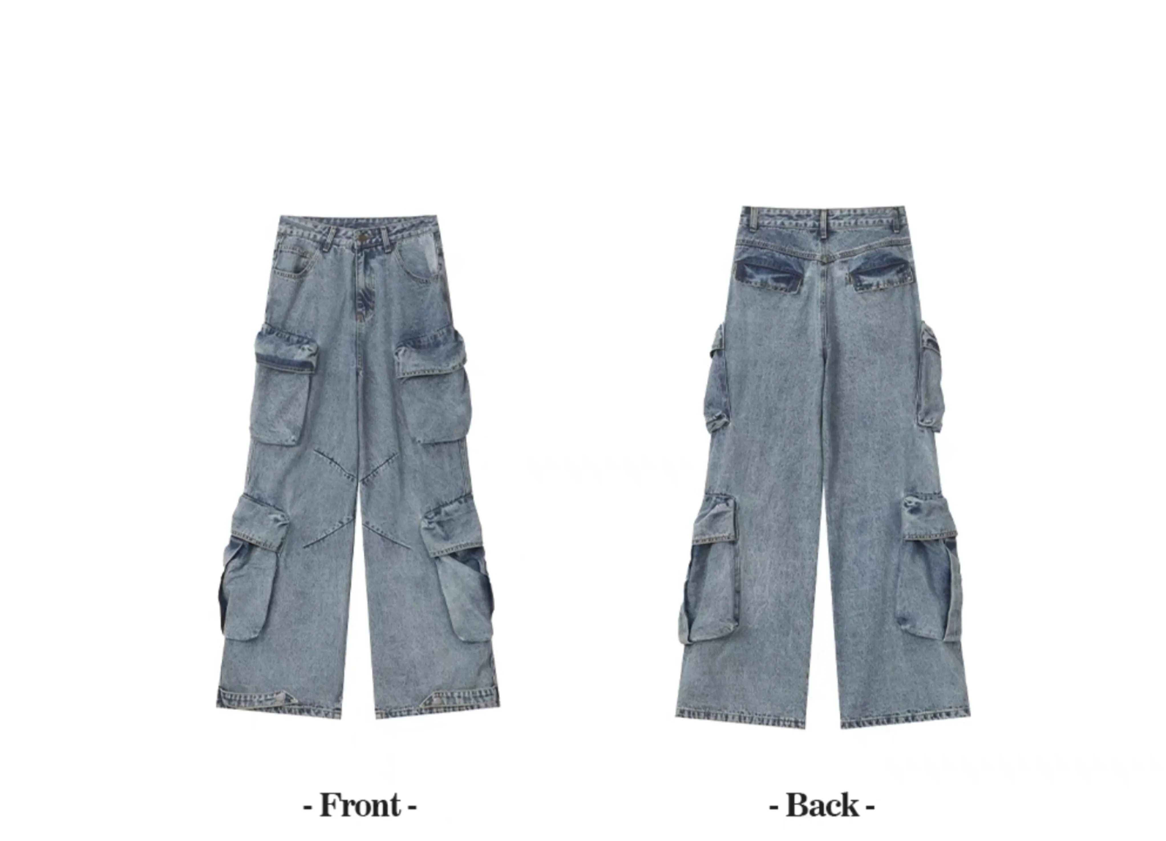 Multi-Pocket Deconstructed Cargo Jeans