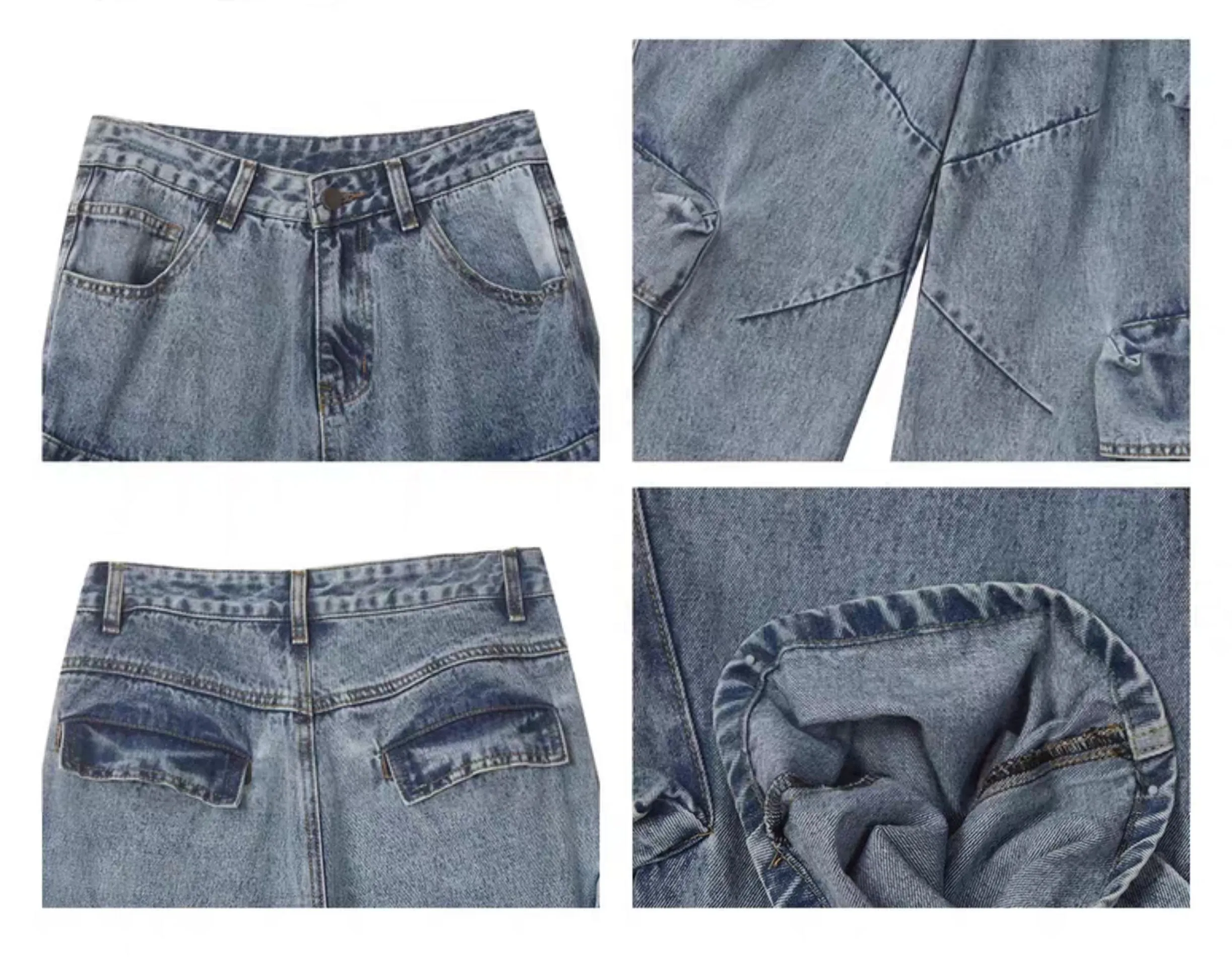 Multi-Pocket Deconstructed Cargo Jeans