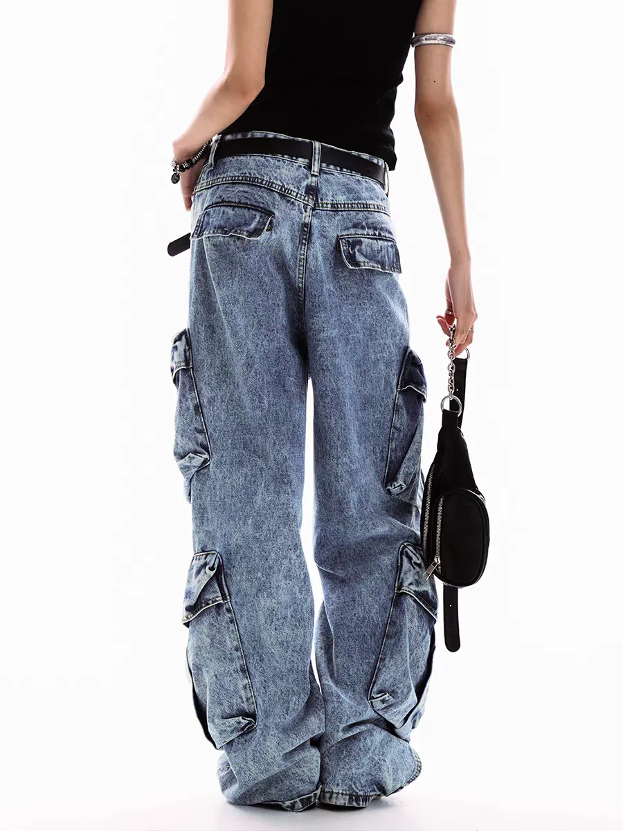 Multi-Pocket Deconstructed Cargo Jeans