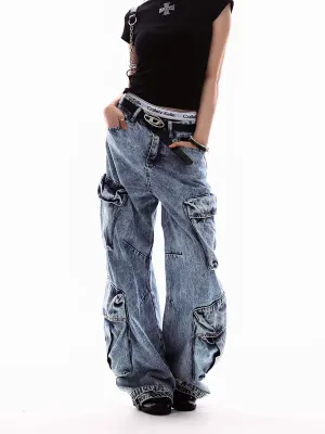 Multi-Pocket Deconstructed Cargo Jeans