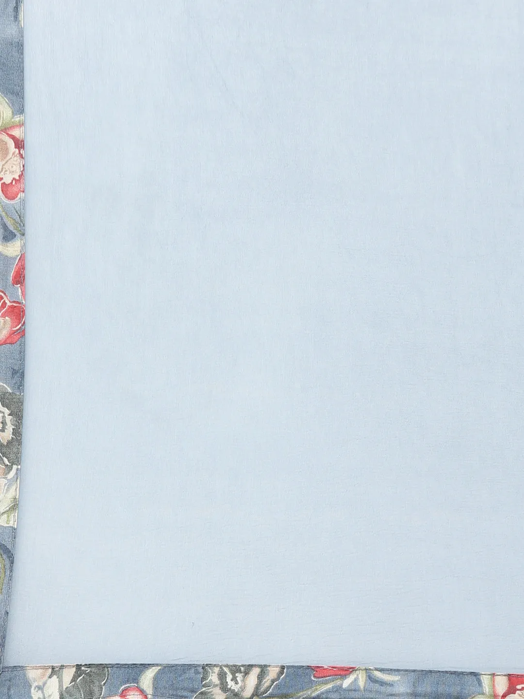 Neeru's Grey Regular Straight Floral Kurta Sets And Trousers With Dupatta