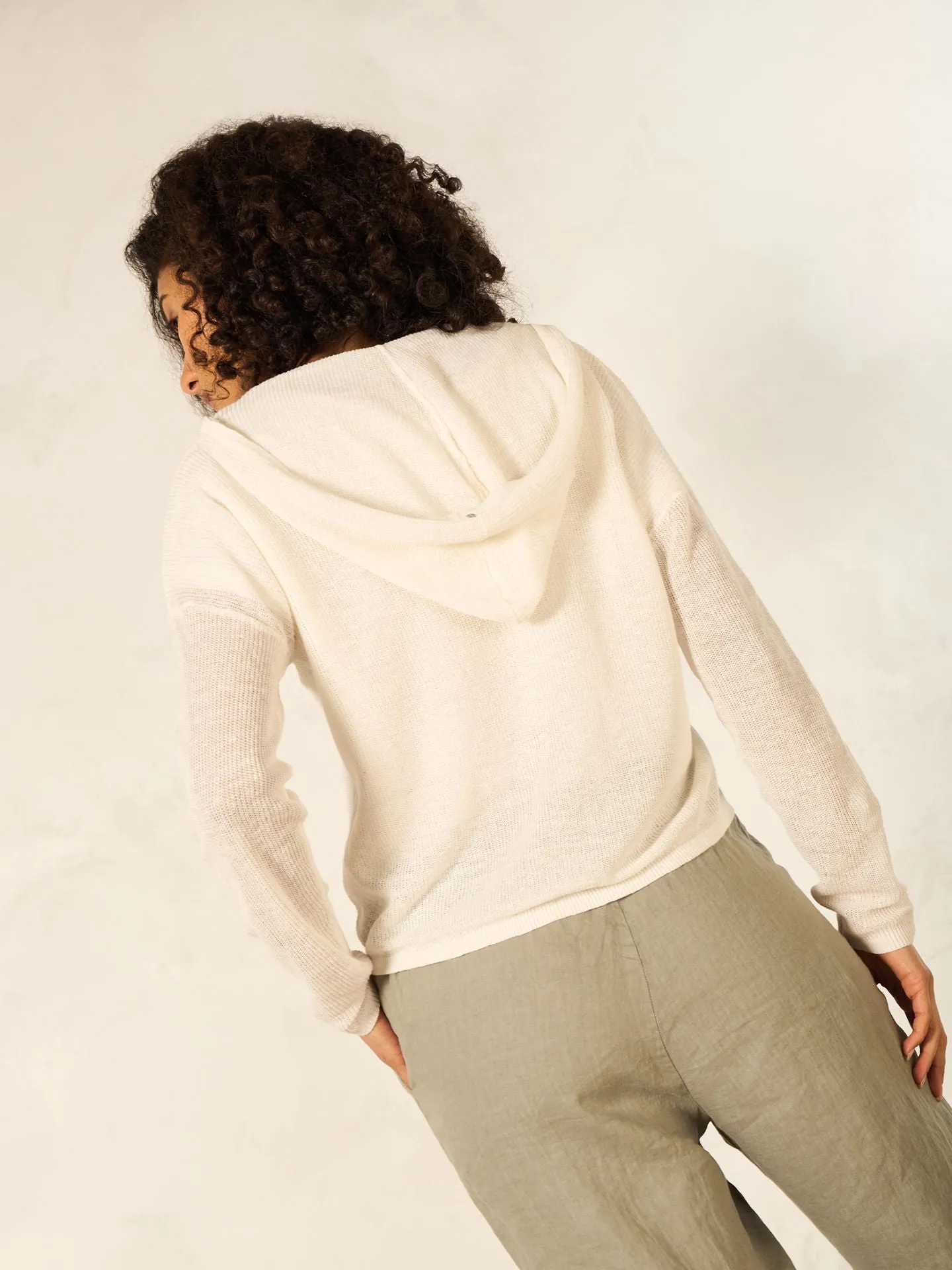 Nile Linen Hooded Cardigan