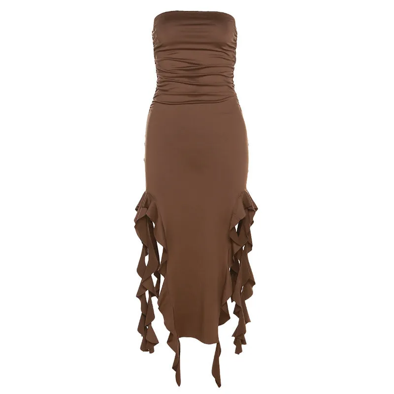 One-Shoulder Tube Top Hip-Wrapped Slim Dress
