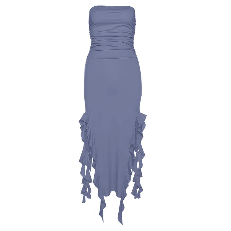 One-Shoulder Tube Top Hip-Wrapped Slim Dress