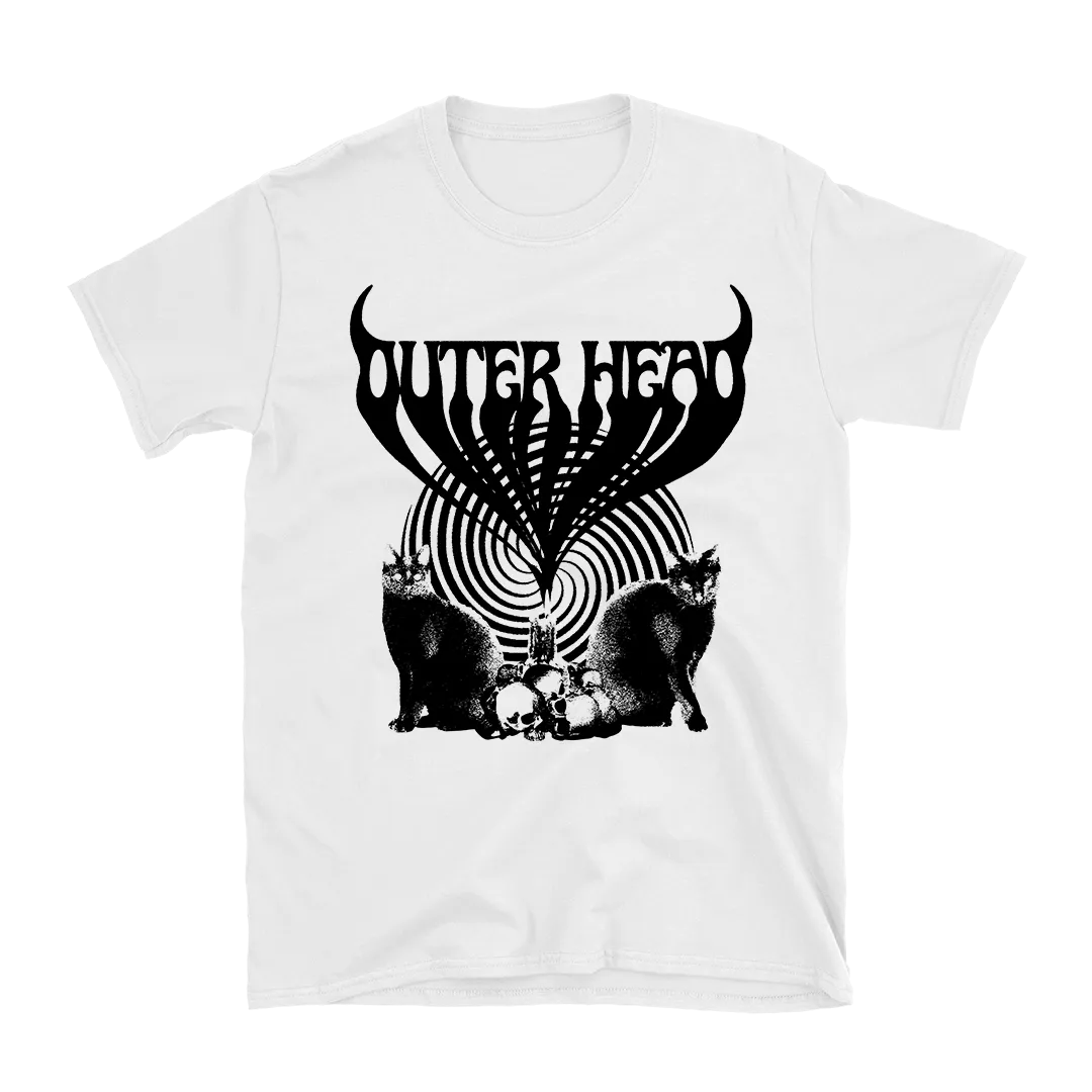 Outer Head - Catdemonium (Black) T-Shirt - White