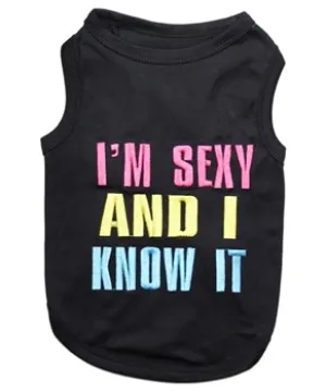 Parisian Pet I'm Sexy And I Know It Embroidered Tshirt