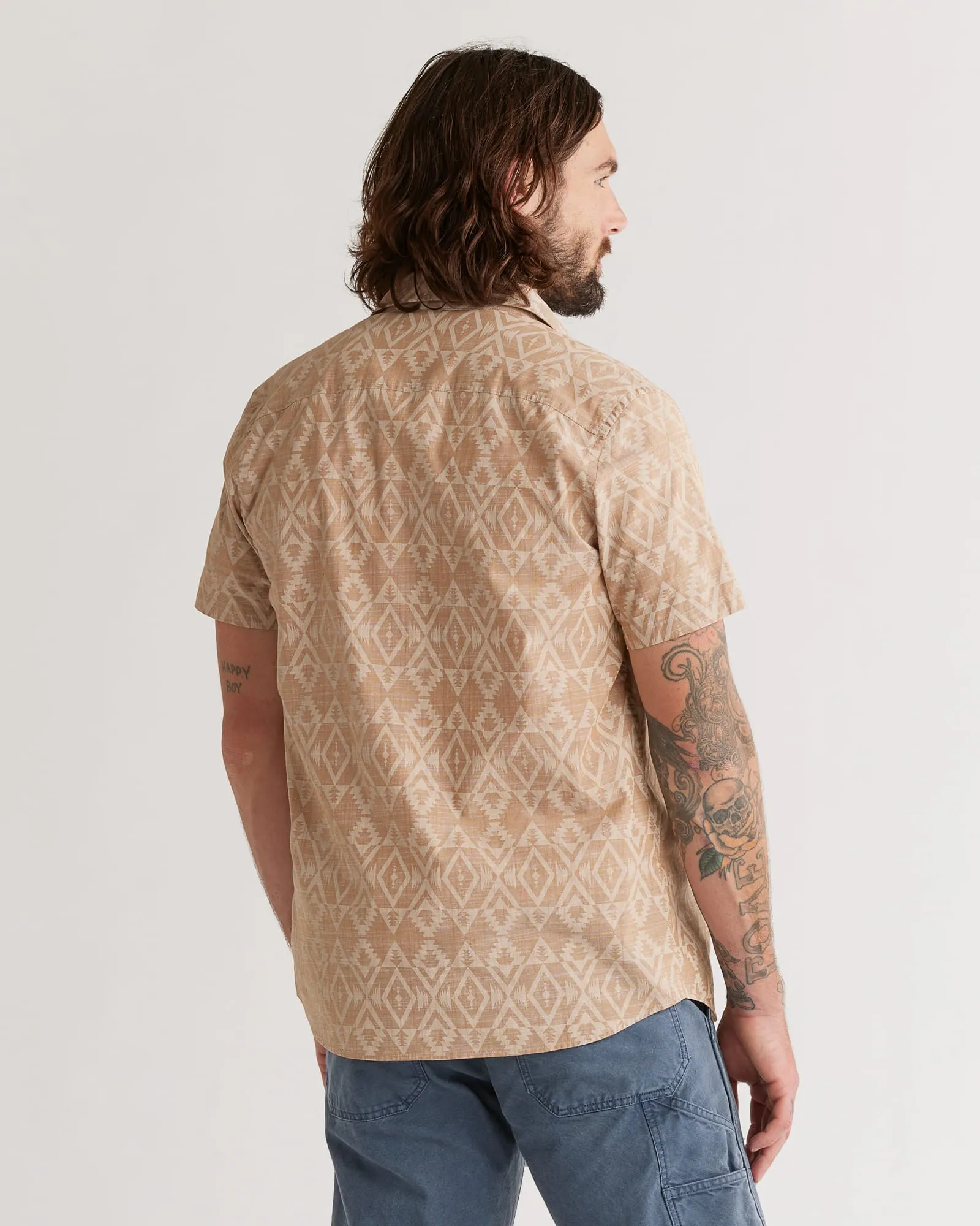 Pendleton Woolen Mills Short Sleeve Deacon Chambray Raptor Peak Shirt in Bronze