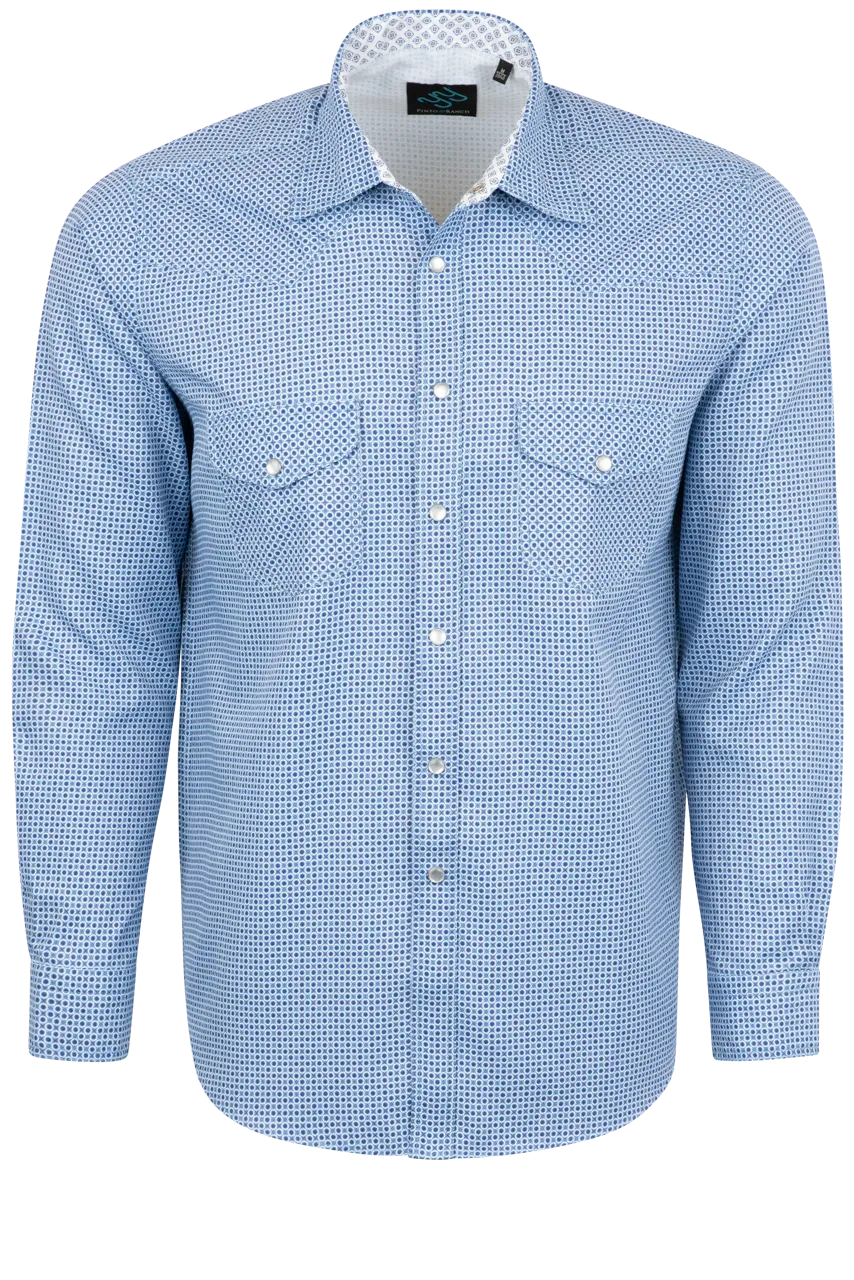 Pinto Ranch YY Collection Foulard Snap Front Shirt - Blue