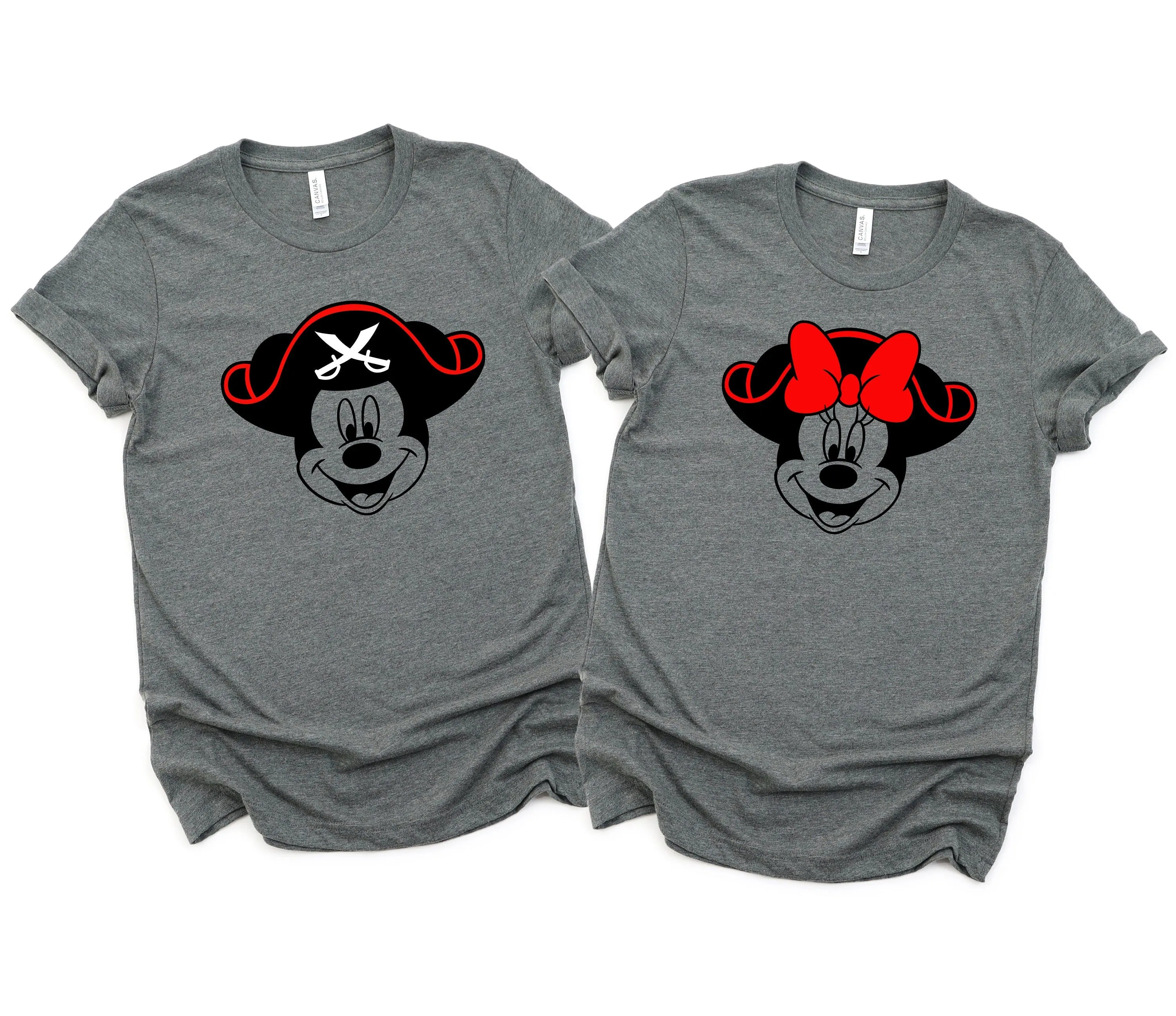 Pirate Minnie and Mickey Shirts - Disney Couples Shirt - Matching Disney Cruise Shirts - Pirate Hat
