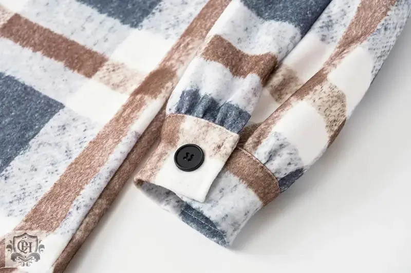 Plaid Collared Long Coat