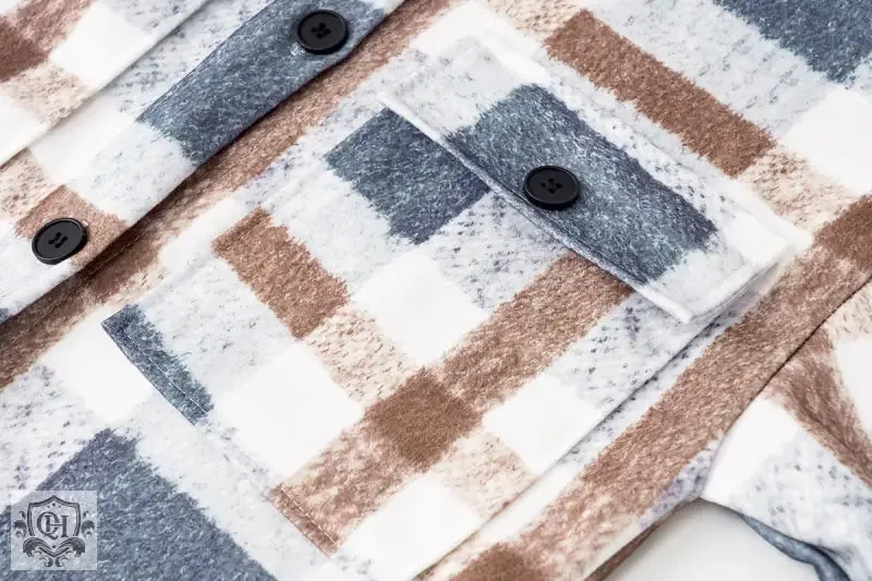 Plaid Collared Long Coat