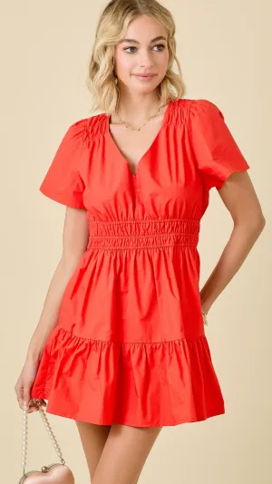 Poplin Elastic Waist Dress