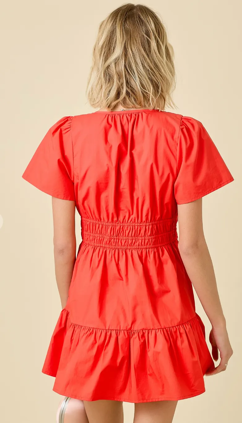 Poplin Elastic Waist Dress