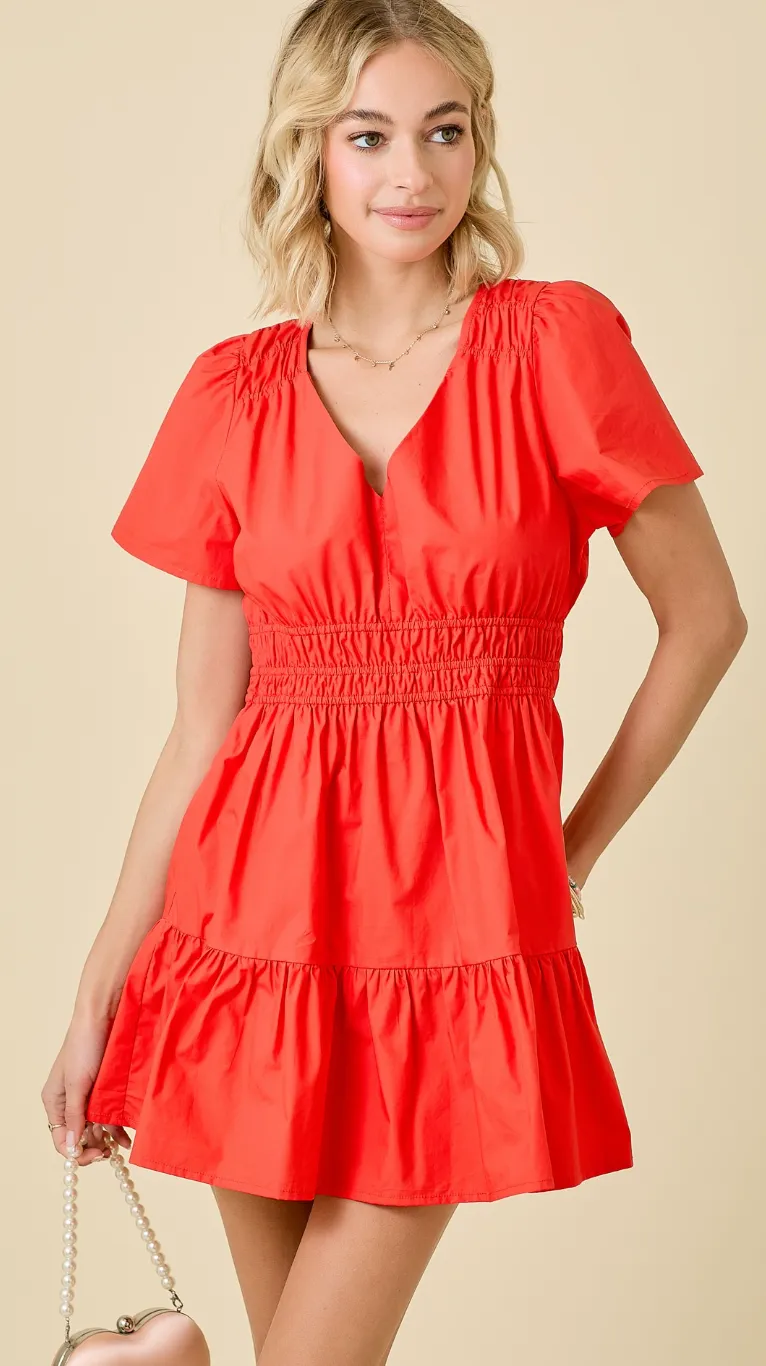 Poplin Elastic Waist Dress