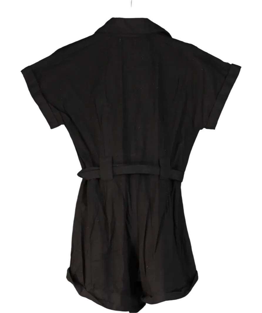 PRETTY LAVISH Black Anica Utility Playsuit UK 6