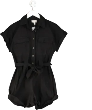 PRETTY LAVISH Black Anica Utility Playsuit UK 6