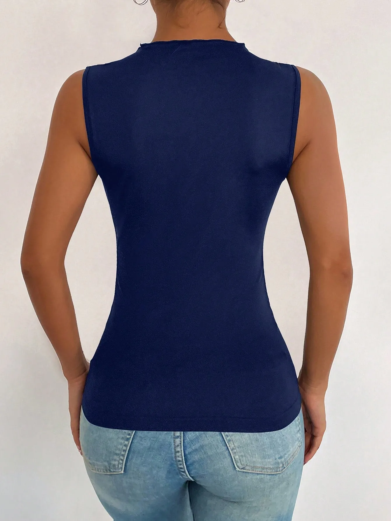 Privé Contrast Mesh Tank Top