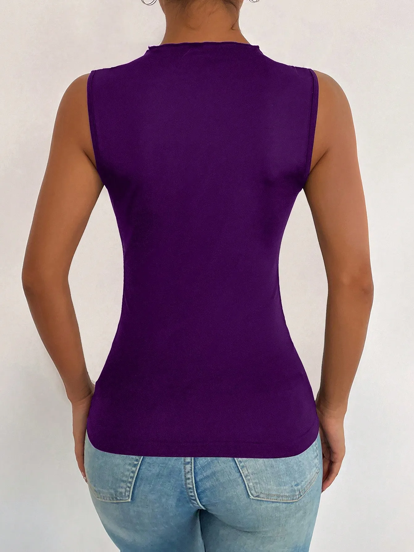 Privé Contrast Mesh Tank Top