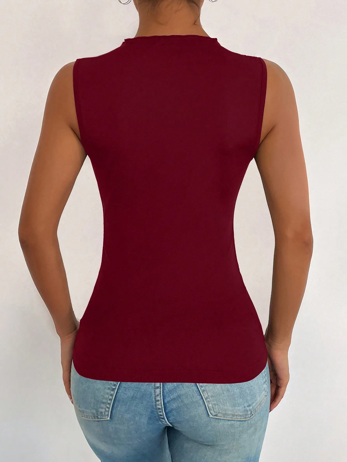 Privé Contrast Mesh Tank Top