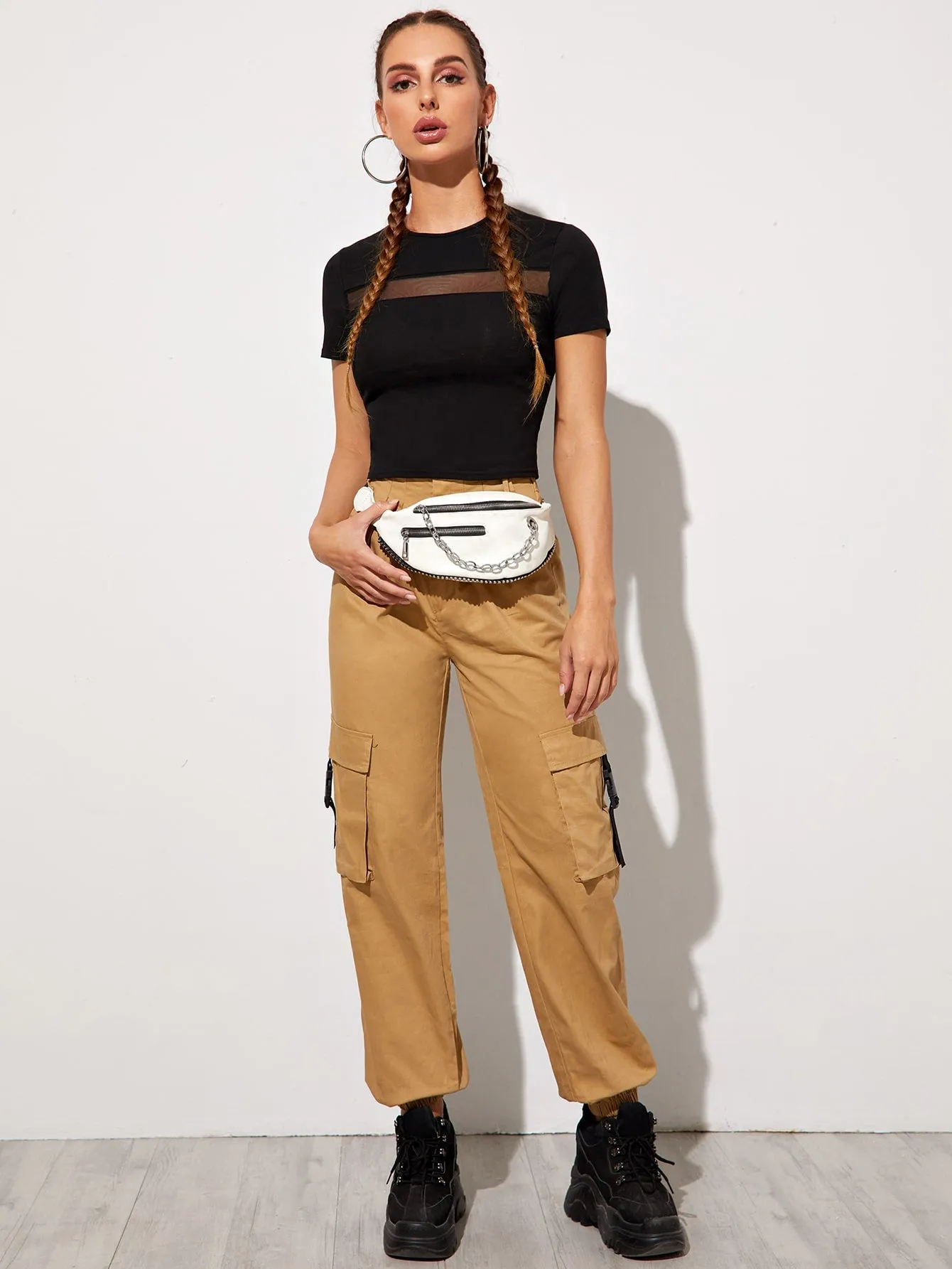 Privé Mesh Insert Crop Top