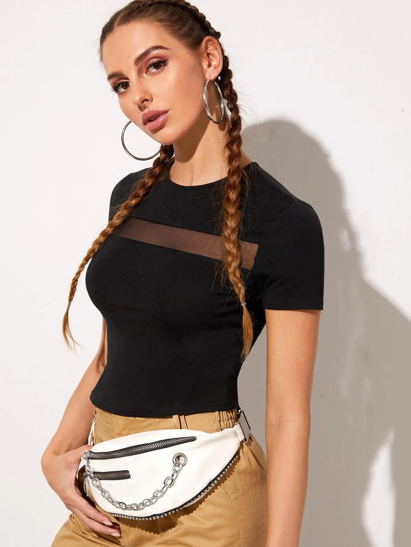 Privé Mesh Insert Crop Top