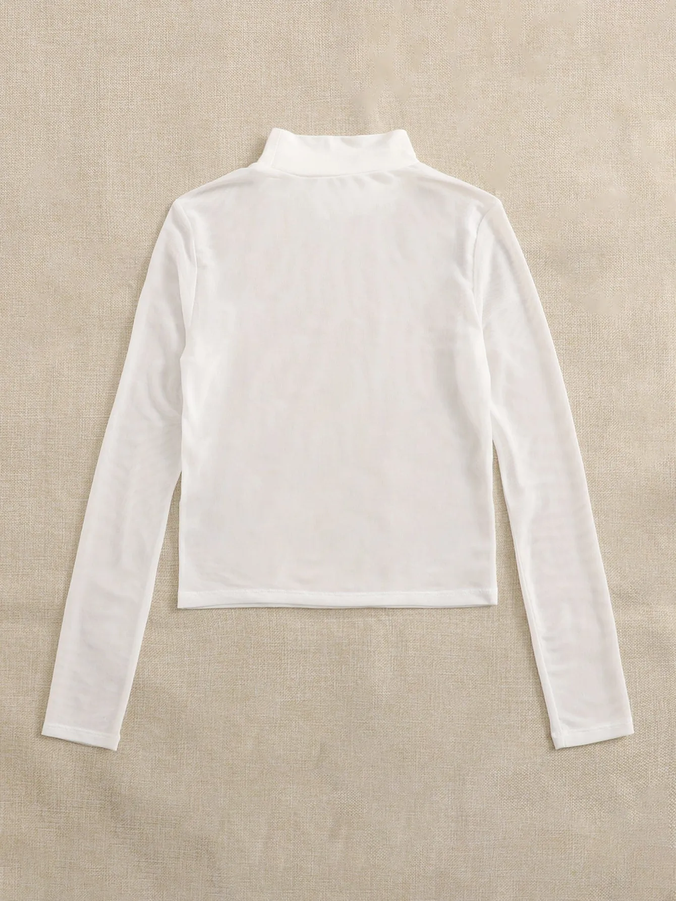 Privé Mock Neck Mesh Top Without Bra