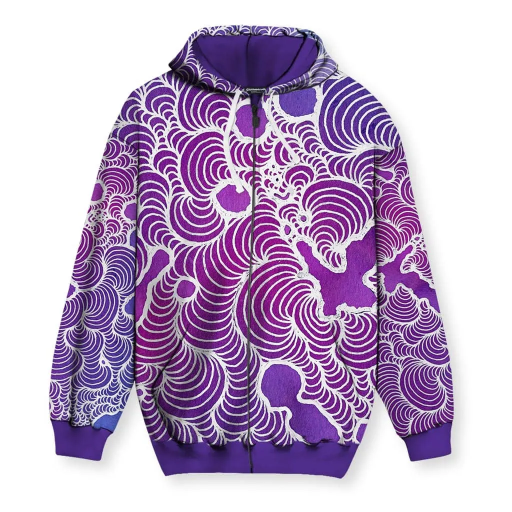 Purple Nova Men's Zip-Up Hoodie