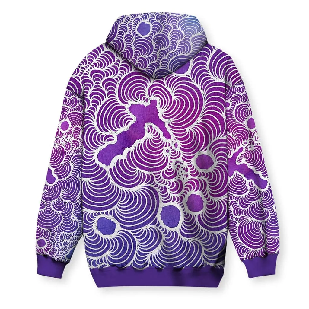 Purple Nova Men's Zip-Up Hoodie