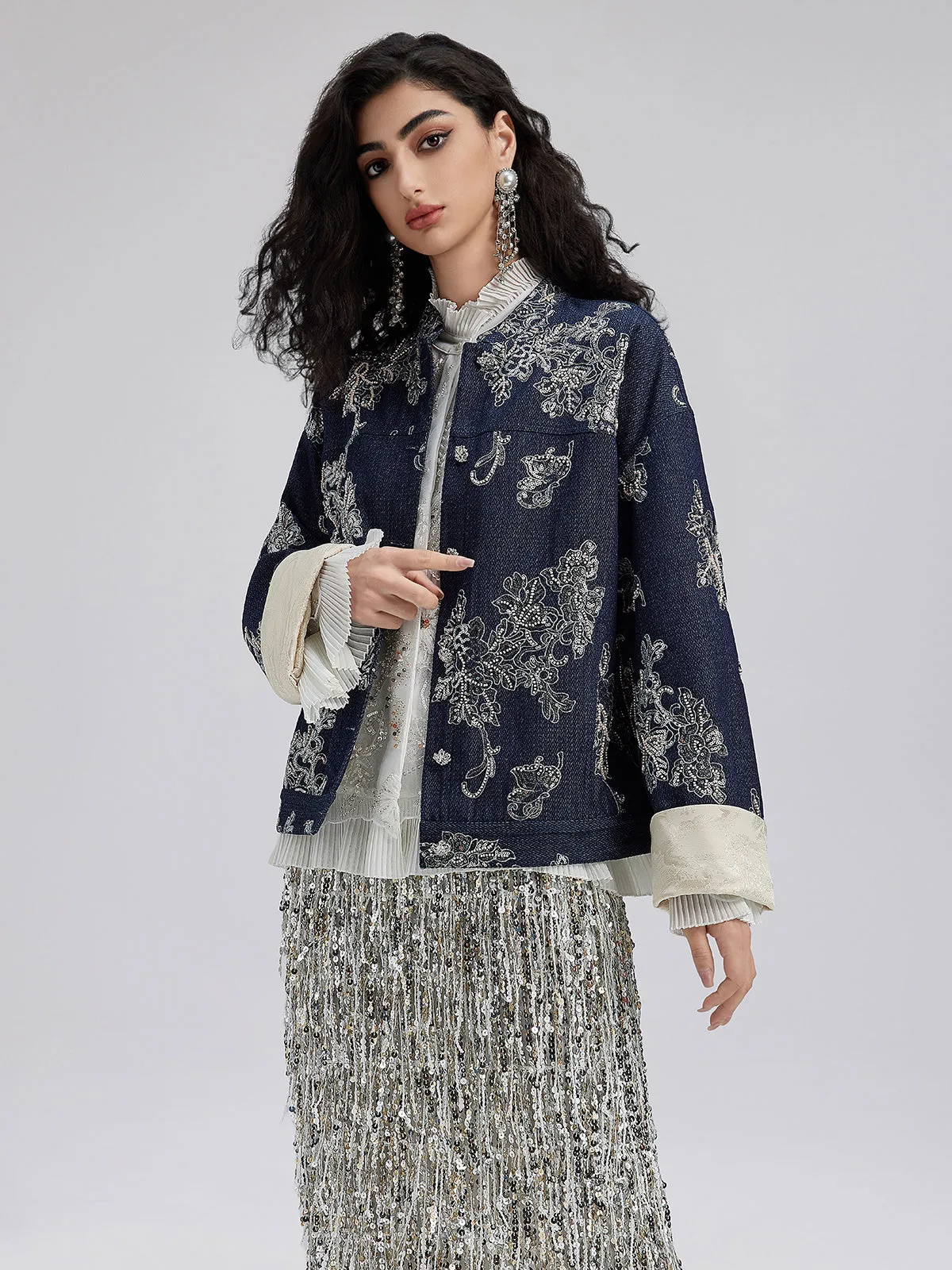 Reversible Embroidered Denim Jacket