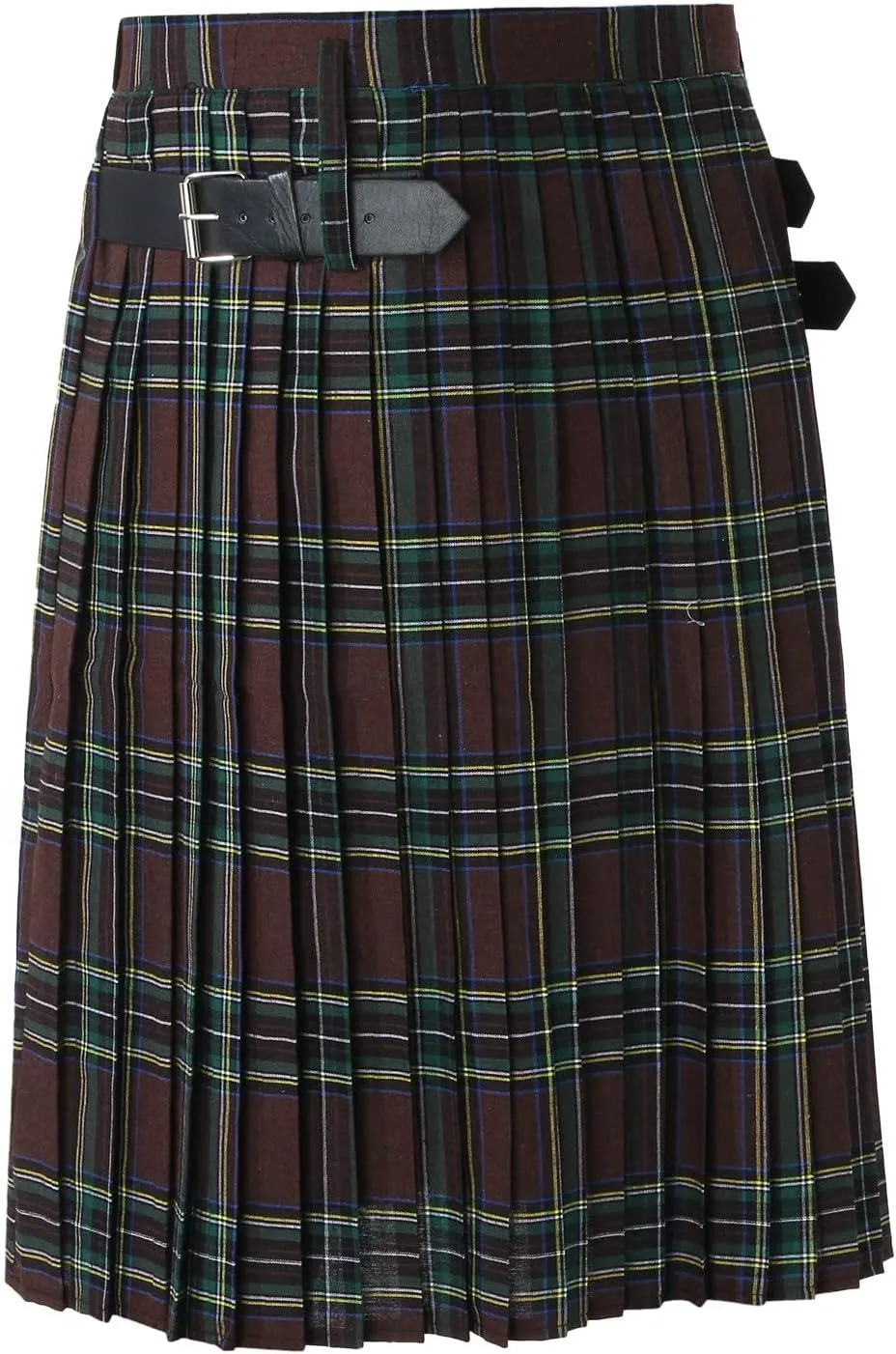 Scottish Tartan Kilt for Men Contrast Color Pocket Pleated Skirt Utility Hybrid Pleated Skirts Irish Kilts for Men