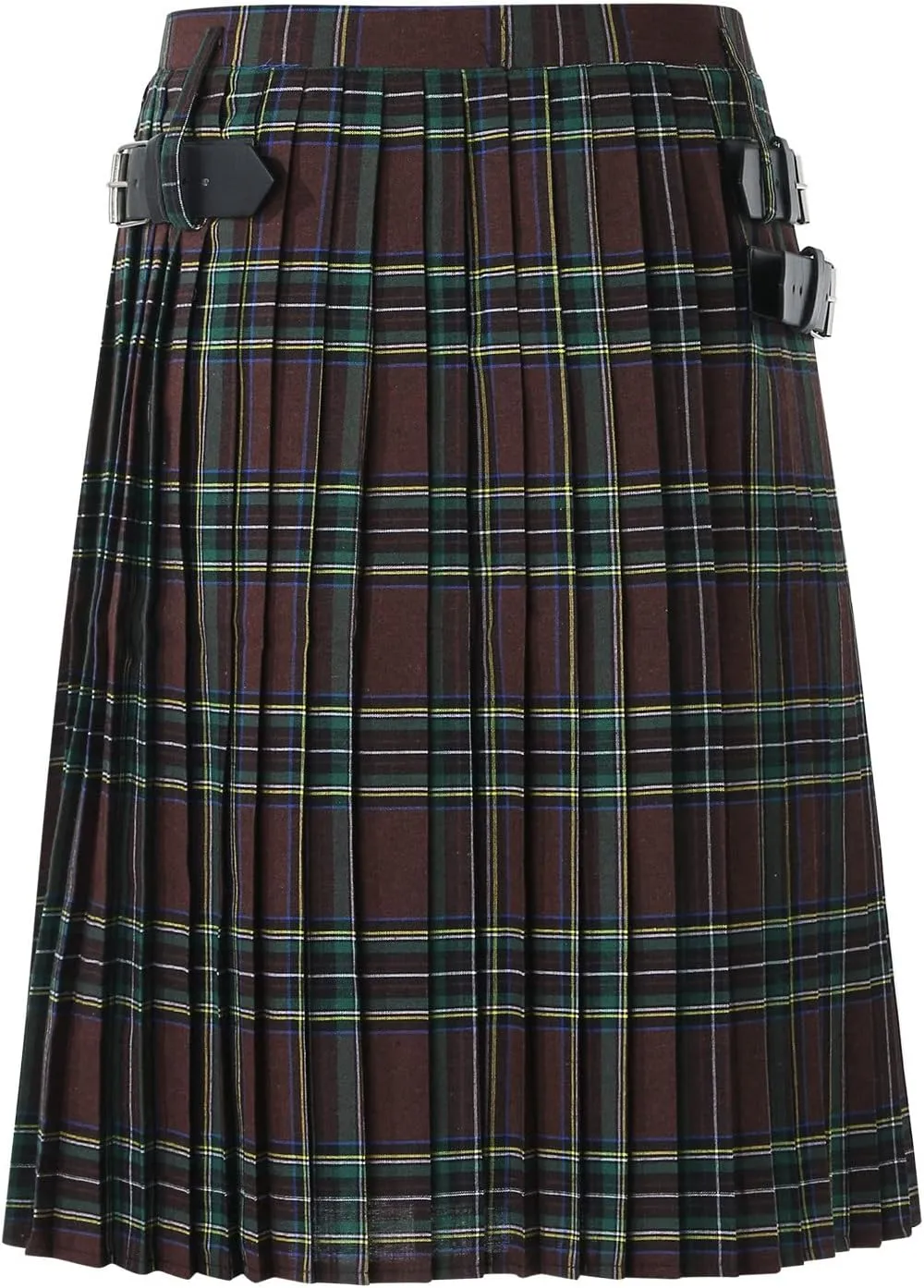 Scottish Tartan Kilt for Men Contrast Color Pocket Pleated Skirt Utility Hybrid Pleated Skirts Irish Kilts for Men