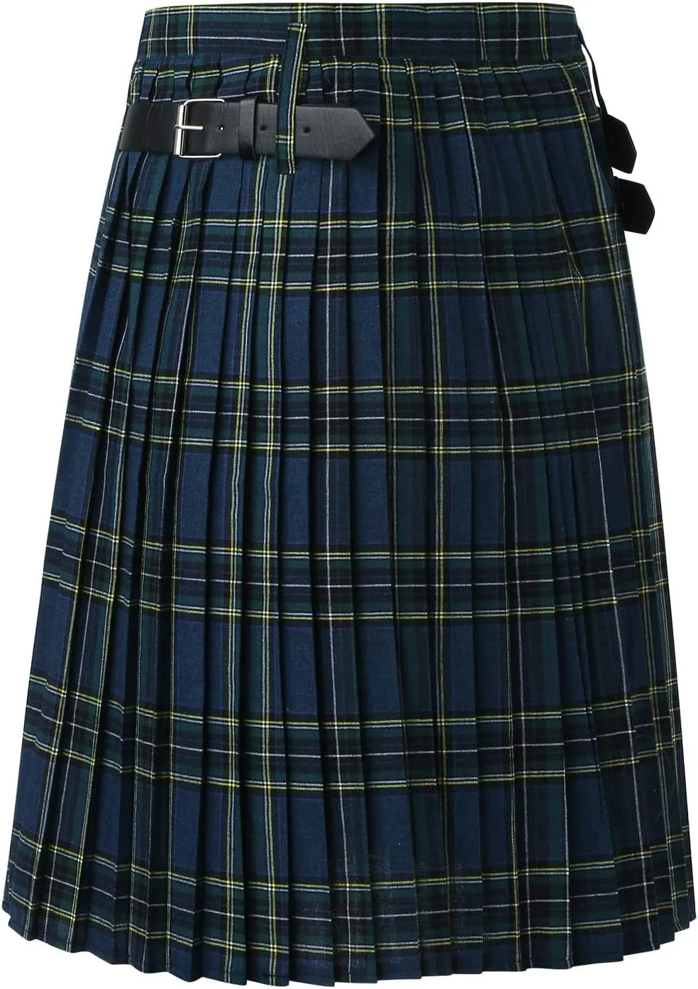 Scottish Tartan Kilt for Men Contrast Color Pocket Pleated Skirt Utility Hybrid Pleated Skirts Irish Kilts for Men
