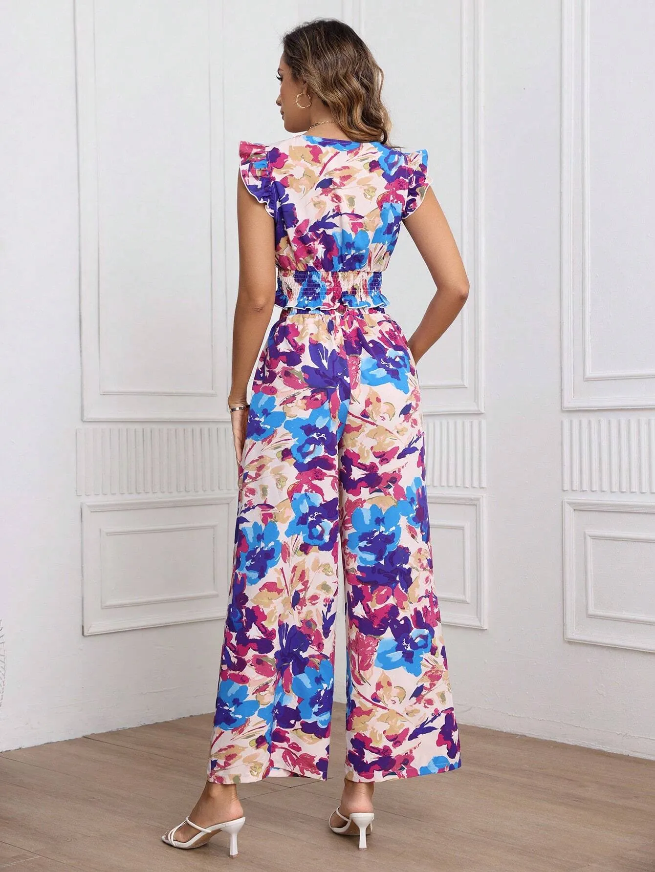 SHEIN Frenchy Women's Flowers Printed Casual 2pcs/Set