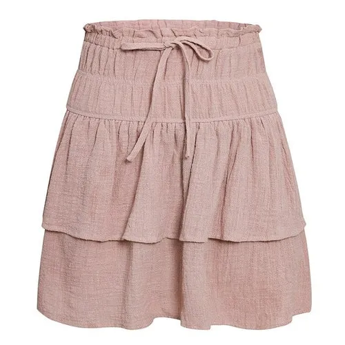 Simplee Ruffled high waist women skirts Summer  elegant  A line female