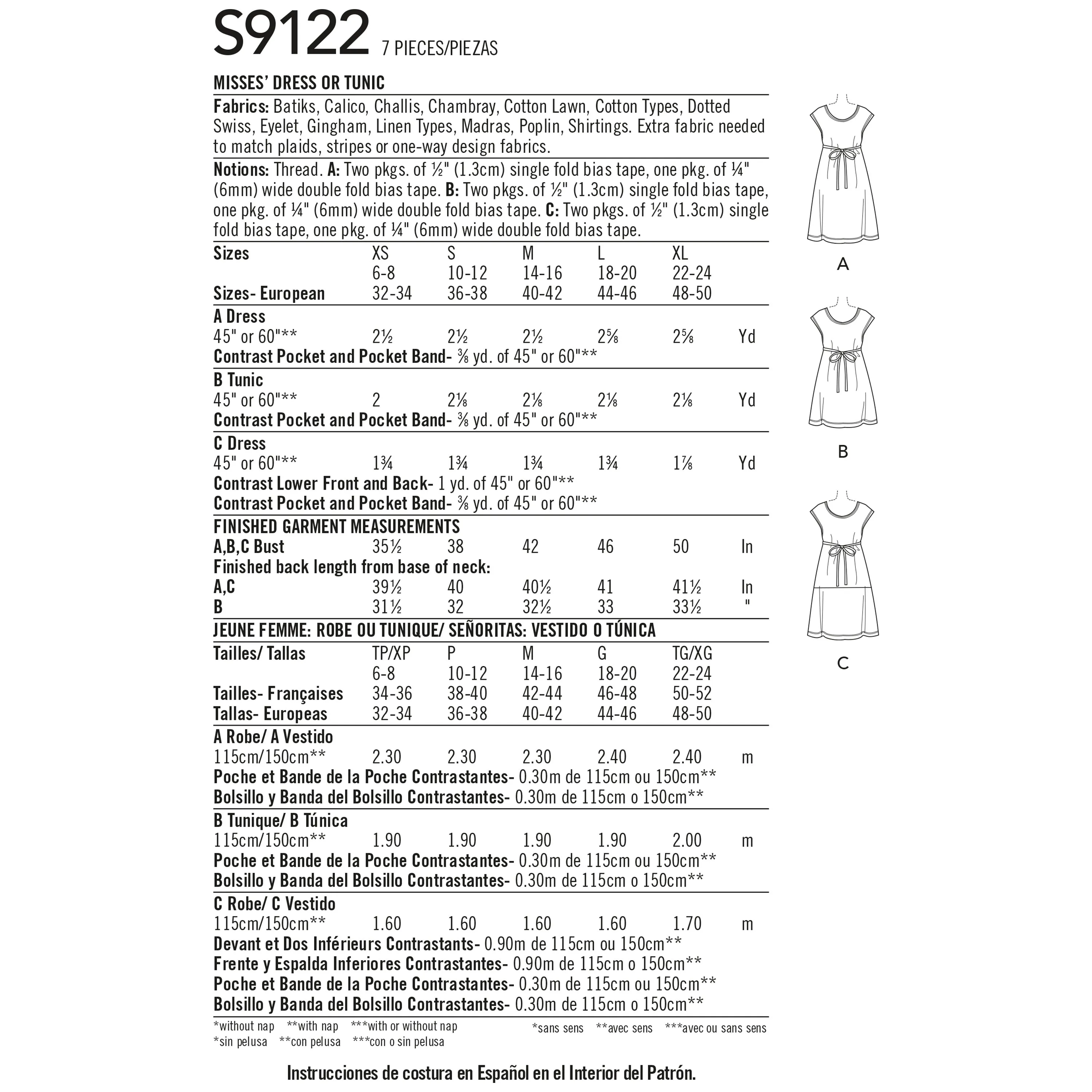 Simplicity Pattern 9122 Misses' Dresses