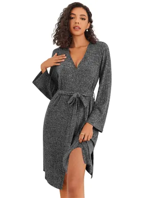 Soft Ribbed Knit Kimono Robe (US Only)