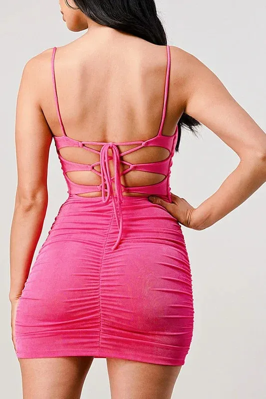 Squared Neck Slinky Dress