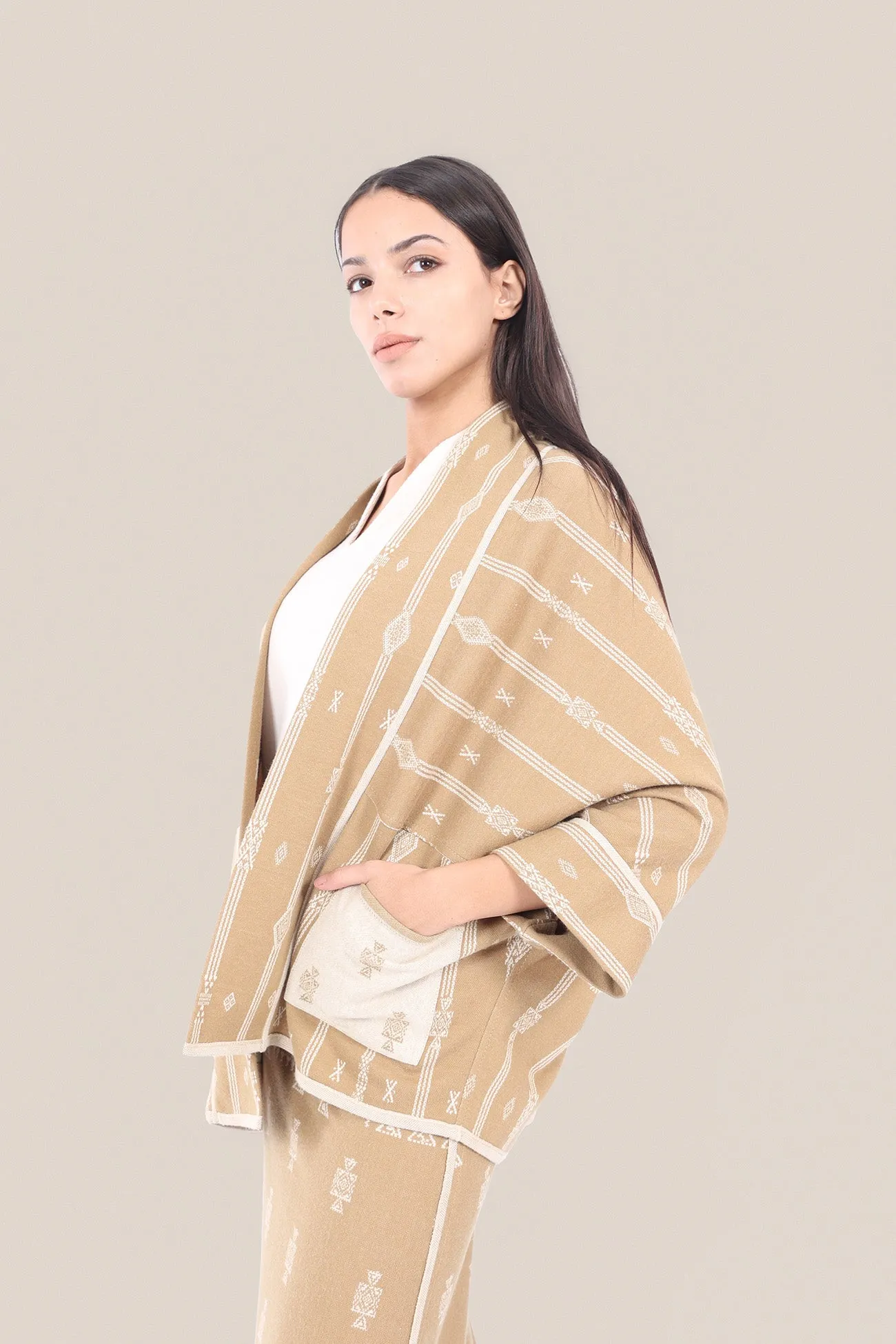 Striped patterned jacquard jacket