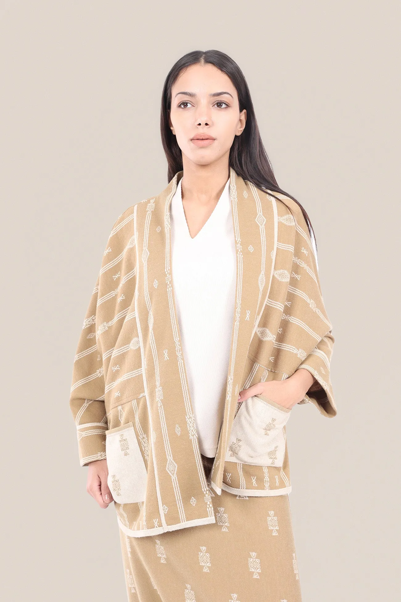 Striped patterned jacquard jacket