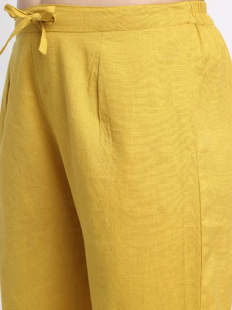Stylish Cotton Yellow Trouser