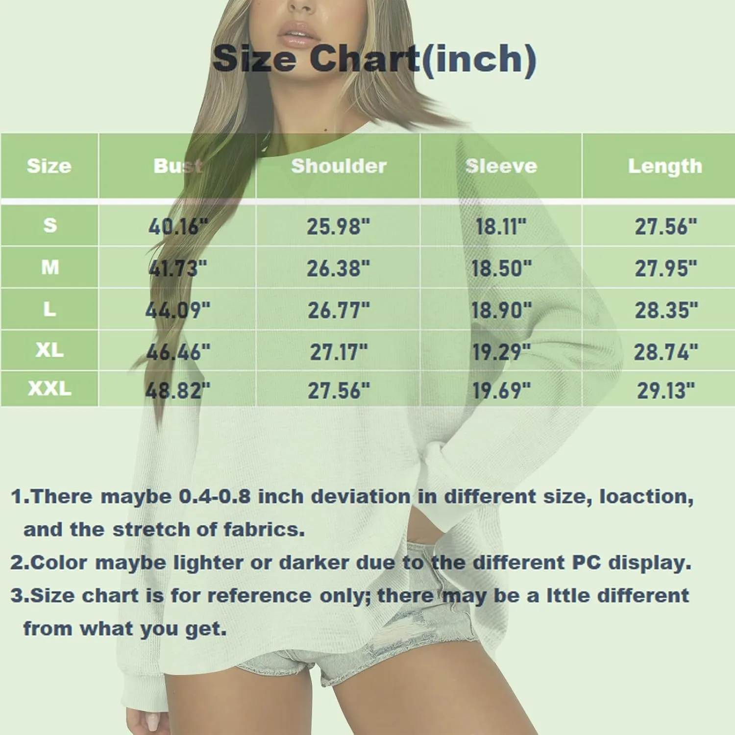 Sweatshirt for Women Loose Waffle Crew Neck Long Sleeve Pullover Tops Soft Oversized Workout Shirts Fall Clothes